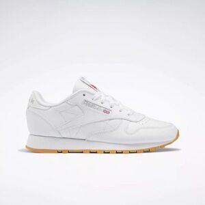 Classic Reebok White Leather Sneakers with Gum Sole
